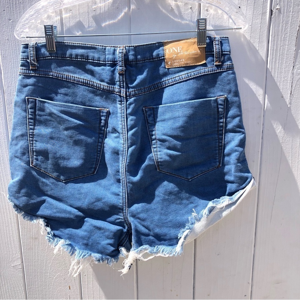 One Teaspoon Lovers Denim Jean Shorts Button Fly Size 28 - Picture 5 of 10